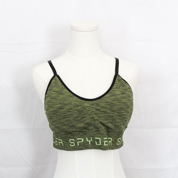 Spyder Women's Adjustable Strap Sports Bra XL Heathered Green - Picture 1 of 5